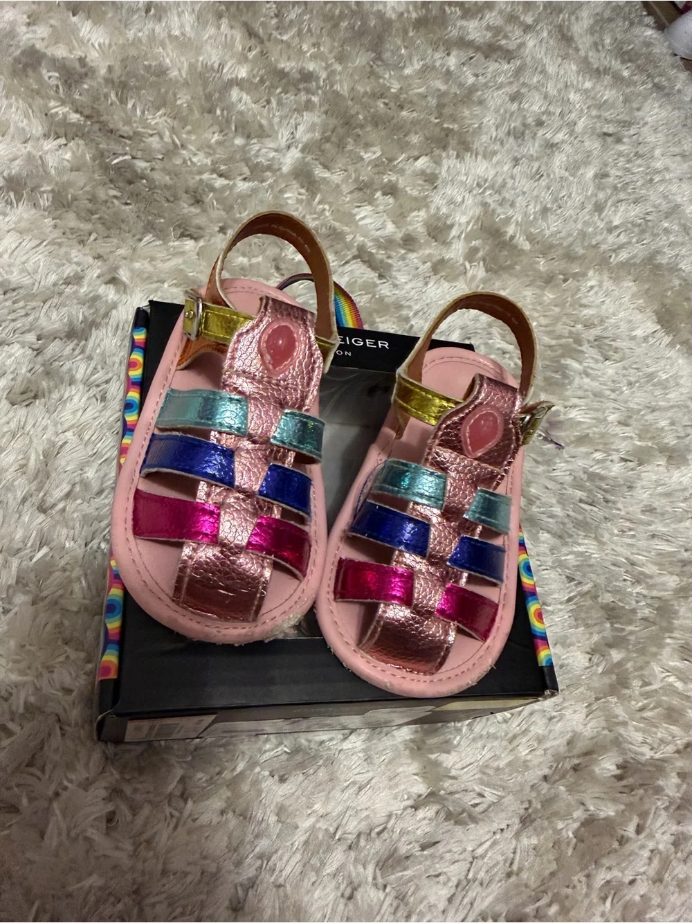 Kurt Geiger Baby Multi Rainbow Metallic Fisherman Sandal